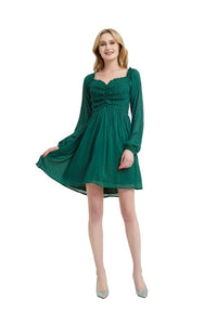 Hunter Green Formal Long Sleeve Dress