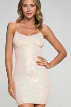 Ivory Sequin Ruched Mini Dress
