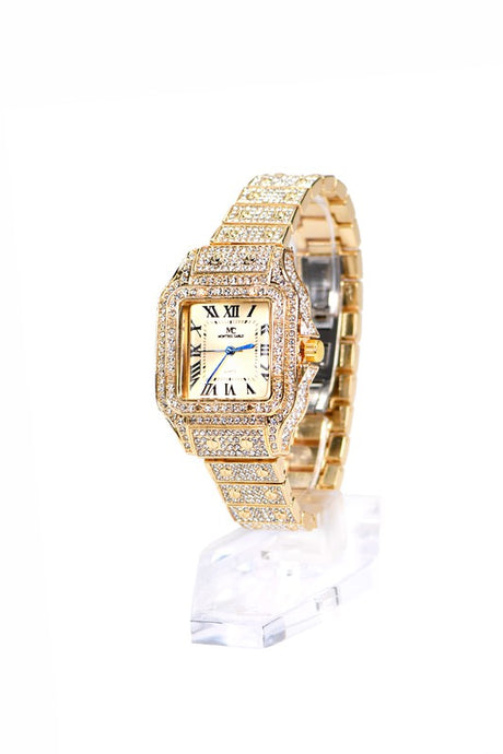 Gold Ladies Rhinestone Fashion Watch