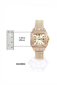 Gold Ladies Rhinestone Fashion Watch