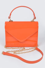 Enamel Faux Leather Single Handle Clutch