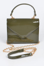 Enamel Faux Leather Single Handle Clutch