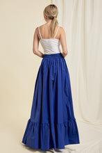 Royal Blue Pocketed Flared Maxi Skirt