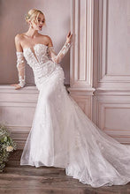 Off White Long Sleeve Lace Bridal Gown