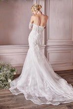 Off White Long Sleeve Lace Bridal Gown