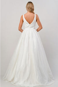 Off White Glitter Bridal Ball Gown