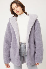 Lavender Teddy Faux Fur Sherpa Fleece Jacket