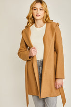 Camel JQ Fleece Belted Hoodie Coat