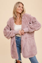 Dusty Lilac Faux fur So Soft plush hooded jacket with pockets