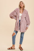Dusty Lilac Faux fur So Soft plush hooded jacket with pockets