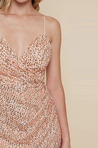 Rose Gold Sequin Slip Dress