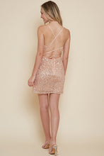 Rose Gold Sequin Slip Dress