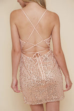 Rose Gold Sequin Slip Dress