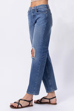 High Rise Loose Straight Leg With Open Knee Rips