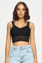 Black Padded Lace Longline Bralette