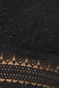 Black Padded Lace Longline Bralette