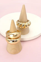 3 Chunky Gold Ring Set
