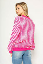 Pink Striped Long Sleeve Sweater