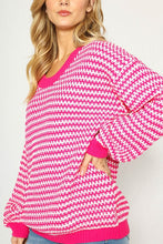 Pink Striped Long Sleeve Sweater