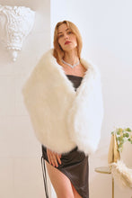 White Luxury Oversized Faux Fur Shawl Wrap