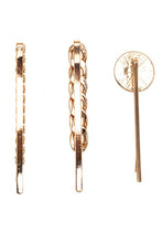Gold/Black Rhinestone Pave Bee Accent Hairpin Set