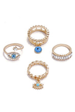 Evil Eye Rhinestone Rings Set