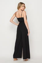 Black Women Woven Solid Jump-suit With Side Pocket
