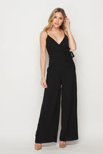 Black Women Woven Solid Jump-suit With Side Pocket