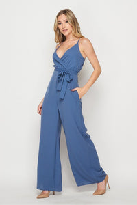 Slate Women Woven Solid Jump-suit With Side Pocket