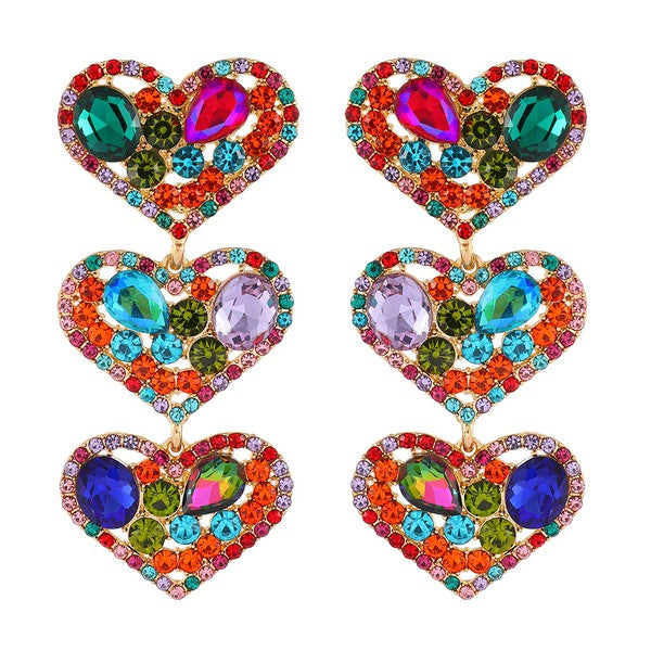 Turquoise Rhinestone Earrings