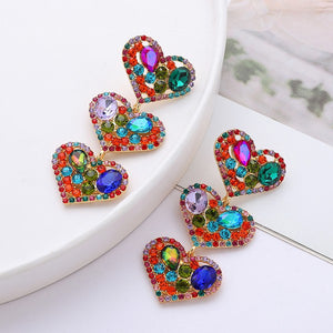 Turquoise Rhinestone Earrings