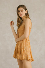 Yellow Small Gold Star Print Romper