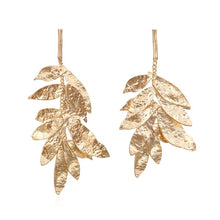 Gold Leaf Asymmetry Alloy Earrings