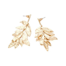 Gold Leaf Asymmetry Alloy Earrings