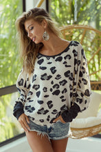 Leopard Print Mir Sweater Top With Thumb Opeing