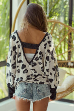 Leopard Print Mir Sweater Top With Thumb Opeing