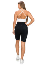 Black High Waisted Biker Shorts W Pockets