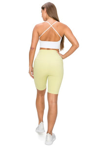 Melon High Waisted Biker Shorts W Pockets