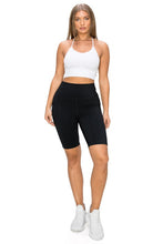Black High Waisted Biker Shorts W Pockets