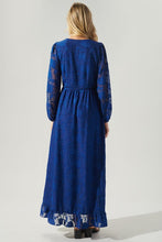 Blue Zola Floral Burnout Gemini Hi Low Wrap Dress