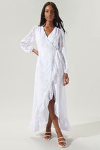 White Zola Floral Burnout Gemini Hi Low Wrap Dress