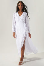 White Zola Floral Burnout Gemini Hi Low Wrap Dress
