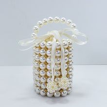 Cream Pearl Decorated Mini Purse