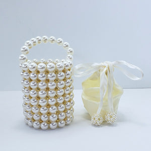 Cream Pearl Decorated Mini Purse