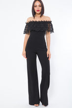 Black Crochet Off Shoulder Jumpsuit