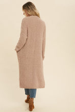 Brown Soft Fuzzy Longline Cardigan