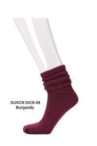 Burgundy Slouch Socks Women and Men(12pairs)