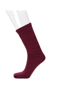 Burgundy Slouch Socks Women and Men(12pairs)