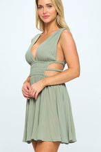 Lt Olive Athena Cut Out Smocking Dress