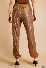 Mocha Full Lined Sequin Jogger